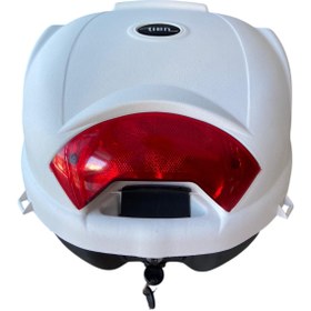 Resim TİEN MOTOR Tien 32 Litre Motosiklet Çantası - Beyaz - (Sırt Dayama Pedi Dahil) 