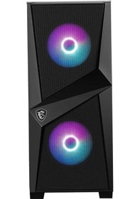 Resim Msı Mag Forge 100r Temperlı Cam Argb Psu Yok 2x120mm 1x120mm Gamıng Bilgisayar Kasası Siyah 
