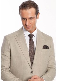 Resim Wessi Desenli Slim Fit Krem Erkek Ceket 001 
