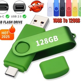 Resim Çift Amaçlı USB Flash Sürücü - 16GB, 60GB ve 100GB'de Mevcut, USB 2.0 ve Type-C Özelliklerine Sahip, OTG Uyumlu Bellek Çubuğu, Bilgisayarlarla Kullanım İçin. 