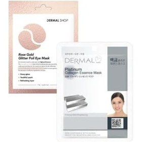 Resim Dermal 3 Katmanlı Rose Göz Maskesi Ve Sıkılaştırıcı Aydınlatıcı Yumuşatıcı Platinum Kolajen Maske Set 