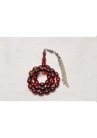 Resim Ateş Kehribar Tesbih 8x11 Mm Kapsül Püsküllü Tesbih 