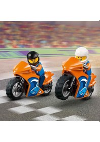 Resim Lego City Motosiklet Taşıyıcı - Oyuncak Araç Yapım Seti - Açık Kasa Kamyon - 2 Minifigür - 60491 