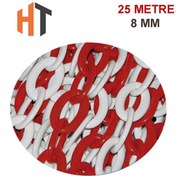Resim Hayat Trafik Plastik Zincir Kırmızı-Beyaz 8 mm x 25 Metre 