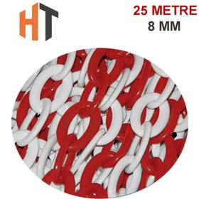 Resim Hayat Trafik Plastik Zincir Kırmızı-Beyaz 8 mm x 25 Metre 