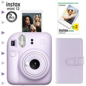 Resim Fujifilm Instax Mini 12 Fotoğraf Makinesi + 20'li Film + Laporta Albüm Seti Lila 