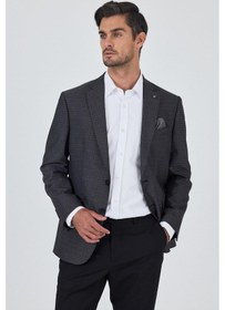 Resim İmza Koyu Antrasit Mono Yaka Bez Ayağı Tam Astar Esnek 4 Drop Comfort Fit Classic Ceket 1002250157 Koyu Antrasit 
