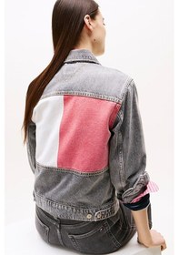 Resim Kadın Rahat Kalıp Çok Cepli Jean Ceket - Eskitme Gri Denim Grey 