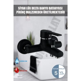 Resim Altun Siyah Mix Banyo Duş Bataryası Aç Kapa Musluk 