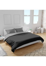 Resim Plain Siyah Antrasit Ranforce Pamuklu Çift Kişilik Nevresim Takımı Antrasit - Siyah 
