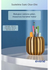 Resim Kalemlik Masa Kalemliği Organizer Kalemlik Altın Renk Model 79 Çok Renkli 