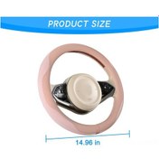 Resim Yaozixa 38cm Otomobil Direksiyon Kılıfı - Buz Dokusu & Yumuşak Deri, Nefes Alıcı, Kaymazsız, Dayanıklı, Geniş Uyumlu - Kız Pembe Dairesel Pembe 