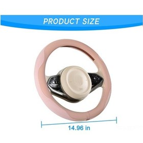 Resim Yaozixa 38cm Otomobil Direksiyon Kılıfı - Buz Dokusu & Yumuşak Deri, Nefes Alıcı, Kaymazsız, Dayanıklı, Geniş Uyumlu - Kız Pembe Dairesel Pembe 