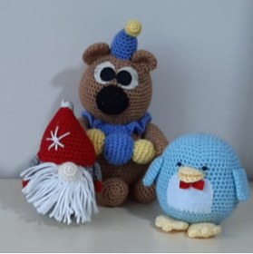 Resim nildamigurumi Amigurumi Örgü Oyuncak Ayı Noel Baba Penguen 