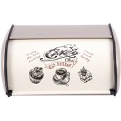 Resim Vintage Ekmek Kutusu Depolama Rulo Üst Açık Gri Ekmek Atıştırmalık Kutuları 