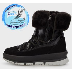 Resim BUCK1083 EGO WP Kadın Siyah Kar Botu Siyah 