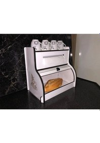 Resim Demonte Ekmeklik New Bread Box,havlu Peçetelik Saklama Gözlü ,baharatlık Rafı,dekoratif Çok Renkli 