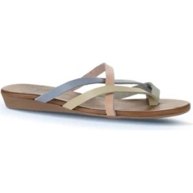 Resim Bueno Shoes Haki Multi Deri Kadın Parmak Arası Terlik 01WU7458 01WU7458 