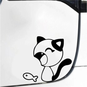 Resim Ne Verelim Size Kedi ve Balık Su Geçirmez Çıkarılabilir 2 Parça 20*18 cm 