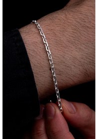 Resim Erkek Gümüş Bileklik - 3 Mm Forse Zincir Gümüş Bileklik 