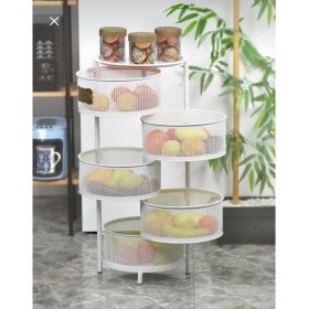 Resim Yıldıray Metal Metal 5 Katlı Açılır/kapanır Sabit Ayaklı Paslanmaz Sebzelik Beyaz 