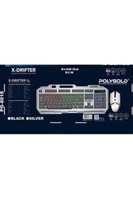 Resim Polygold PG-8014 Işıklı Oyuncu Klavye Mouse Seti - Gold 