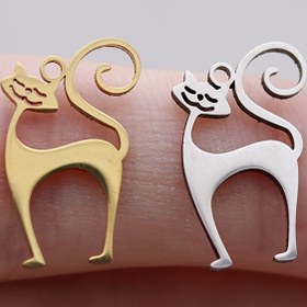 Resim Kolye için Sevimli Küçük Kedi Paslanmaz Çelik Kolye Ucu - 3 Adet, Tatlı Yavru Kedi Hayvan Figürleri Takı Yapım Malzemeleri Toptan 