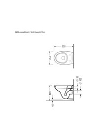Resim Serel 52 CM Basic Asma Klozet 0422Ots110H Kapak Dahil Değildir 