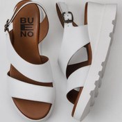 Resim Bueno Shoes Beyaz Deri Kadın Dolgu Topuklu Sandalet 01wy8602 