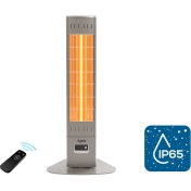 Resim Simfer Ssx2351odre Single X Karbon Serisi Ip65 Suya-toza Dayanıklı 2300 W Bej Uzaktan Kumandalı İç/dış Mekan Isıtıcı 