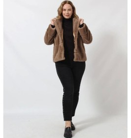 Resim Moda Berray 3260 Vizon Suni Kürk Kısa Kaban Vizon 