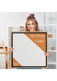 Resim Gold Çerçeveli Tuval 70 x 70 CM Kare Profesyonel %100 Pamuk Boş Tablo 