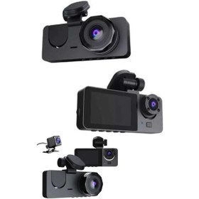 Resim Drnds Yol Kayıt Araç Kamerası Hd Dvr 3 Kameralı 2.0in Ekranlı Ön İç Arka 