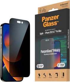 Resim PanzerGlass™ iPhone 14 Pro Max için Gizlilik Ekran Koruyucusu - Ultra Geniş Uyum ve çizilmeye karşı dayanıklı kırılmaz cam iPhone ekran ve gizlilik koruyucusu 