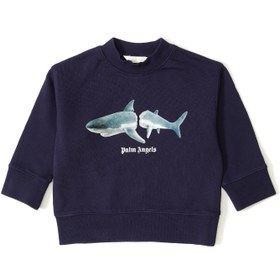 Resim Lacivert Figür Baskılı Unisex Çocuk Sweatshirt 