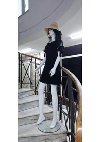 Resim Eren Style Kol Bağcıklı Esnek Elbise & Tunik Siyah 