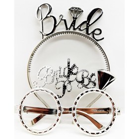 Resim Bride Yazılı Taç ve Bride To Be Yazılı Gözlük Seti Gümüş Renk 