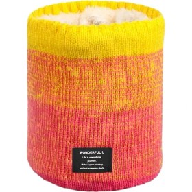 Resim Chaoduo Shop Sarı C Stili Unisex Kış Yürüyüş Bisiklet Eşarp Faux Kürk Örgü ile Boyun Isıtıcı Tıknaz Yumuşak Kalın Daire Döngü Kadın Erkek Için Atkılar (Yurt Dışından) 