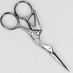 Resim Vitrini Leylek Şeklinde Gümüş Renk Söz ve Nişan Makası 