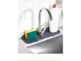 Resim Delixa Elastik Musluk Mat Su Tutucu Düzenleyici Silikon Kaydırmaz Mutfak Banyo Lavabo Tezgah Üstü Matı 