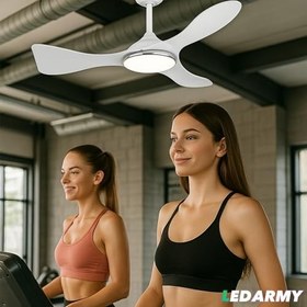 Resim Cata CT-3001 Modern Tavan Vantilatörü Siyah LED Işıklı ve Uzaktan Kumandalı LED Sessiz Motor Şık Tasarım 3 Renk Moduyl 
