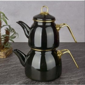 Resim Tohana Emaye Çaydanlık Takımı Siyah Thn93001 