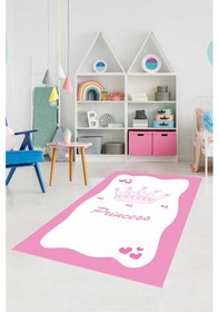 Resim Dijital Baskılı Princess Desen Dekoratif Yıkanabilir Kaymaz Taban Çocuk Halısı Çok Renkli 