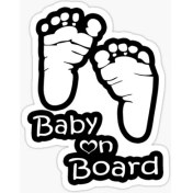 Resim TSC Uyarı Arabada Bebek Var Sticker Oto Etiket 18CM Md4 