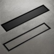 Resim Fause Komple Çelik Seramik Uyumlu Ankastre Lineer Duş Kanalı 60 Cm Siyah Ksz105-60-b Siyah 