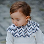 Resim Sones Benzdeer Petal Şekilli Bebek Önlüğü Tükürük Havlusu, Mavi Pembe Ve Siyah Dalgalar 