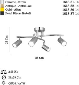 Resim Lucea Lıpale 4 Lu Altın Plafonyer 4xgu10 