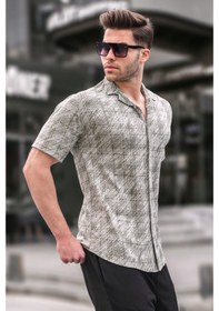 Resim Erkek Mint Yeşili Klasik Yaka Regular Fit Kısa Kollu Gömlek 5583 Mint Yeşili 