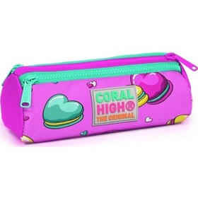 Resim Coral High Kids Pembe Kurabiyeler Üç Bölmeli Kalem Çantası - Kız 