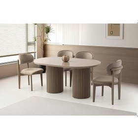 Resim Mobilgen Cappicino 4 Adet Nergis Sandalye Orkide HG Masa Takımı 